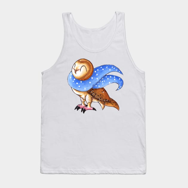 Cozy Christmas Barn Owl Tank Top by KristenOKeefeArt